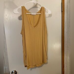 Double Zero Tan V-Neck Tank Top